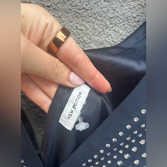 H&M RHINESTONE DECORATED DRESS Navy blue/Silver-coloured - Picture 10 of 13